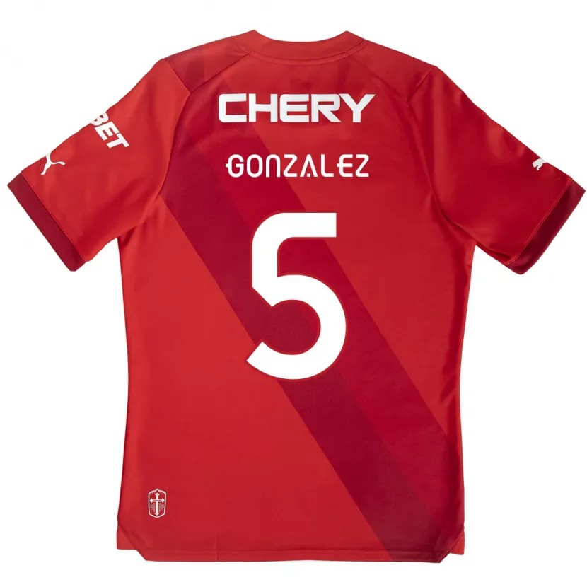 Danxen Kinder Daniel González #5 Rot-Weiss Auswärtstrikot Trikot 2024/25 T-Shirt Schweiz