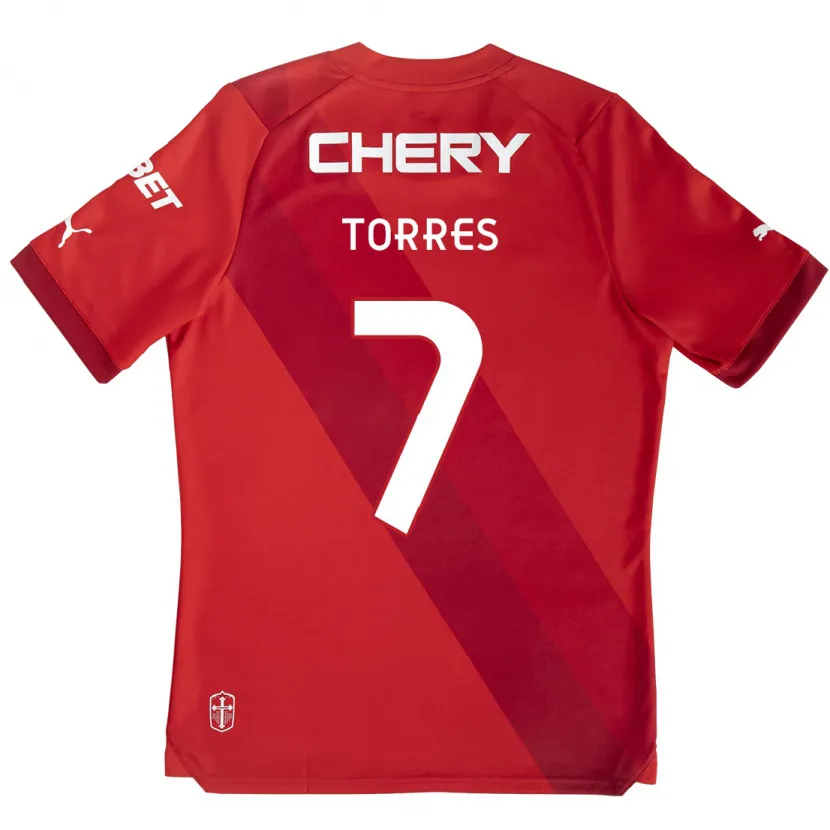 Danxen Kinder Joaquín Torres #7 Rot-Weiss Auswärtstrikot Trikot 2024/25 T-Shirt Schweiz