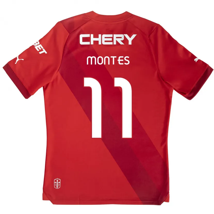 Danxen Kinder Clemente Montes #11 Rot-Weiss Auswärtstrikot Trikot 2024/25 T-Shirt Schweiz