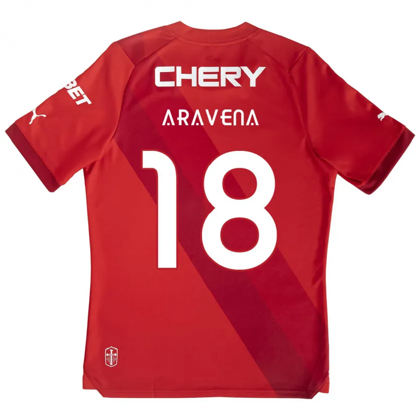 Danxen Kinder Alexander Aravena #18 Rot-Weiss Auswärtstrikot Trikot 2024/25 T-Shirt Schweiz