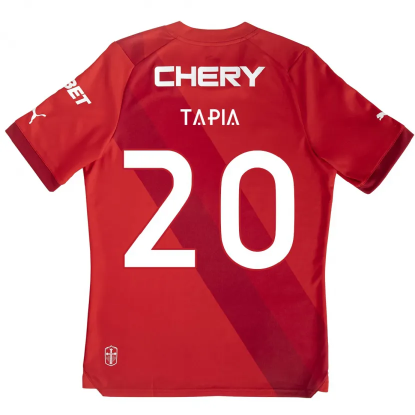 Danxen Kinder Gonzalo Tapia #20 Rot-Weiss Auswärtstrikot Trikot 2024/25 T-Shirt Schweiz