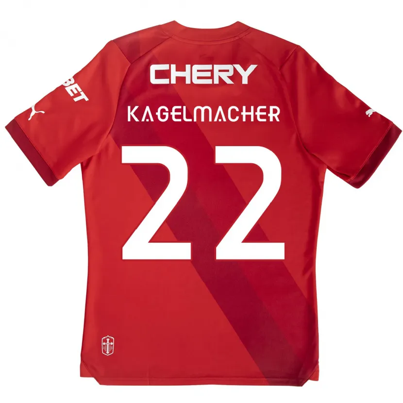 Danxen Kinder Gary Kagelmacher #22 Rot-Weiss Auswärtstrikot Trikot 2024/25 T-Shirt Schweiz