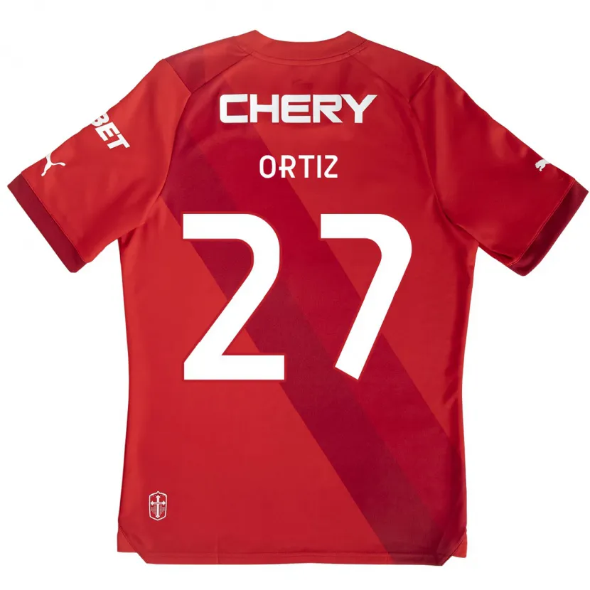 Danxen Kinder Jorge Ortiz #27 Rot-Weiss Auswärtstrikot Trikot 2024/25 T-Shirt Schweiz