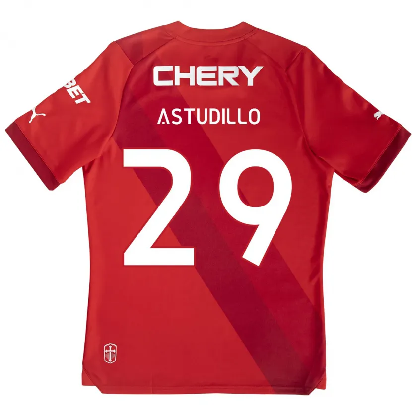 Danxen Kinder Aaron Astudillo #29 Rot-Weiss Auswärtstrikot Trikot 2024/25 T-Shirt Schweiz