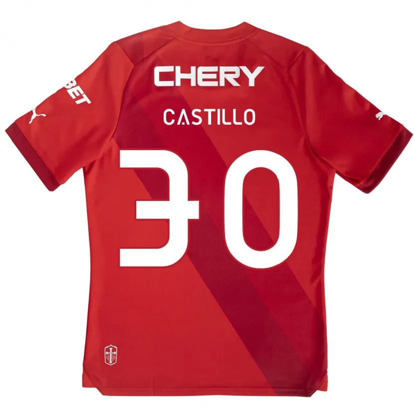 Danxen Kinder Nicolás Castillo #30 Rot-Weiss Auswärtstrikot Trikot 2024/25 T-Shirt Schweiz