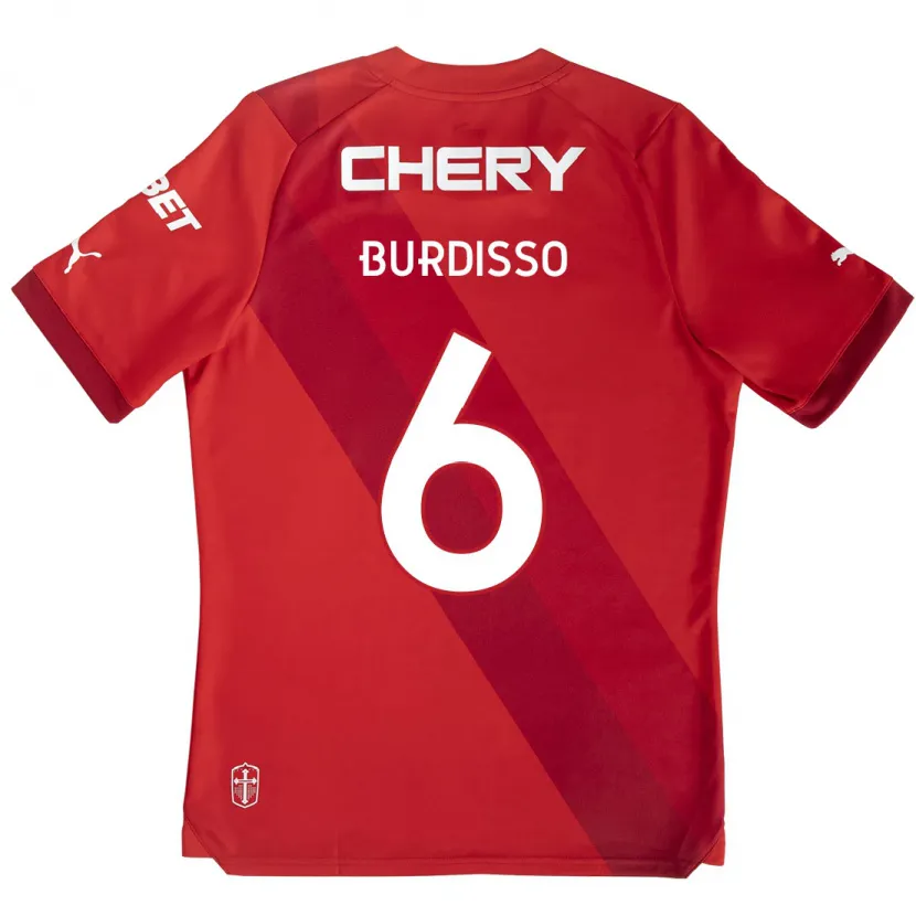 Danxen Kinder Guillermo Burdisso #6 Rot-Weiss Auswärtstrikot Trikot 2024/25 T-Shirt Schweiz