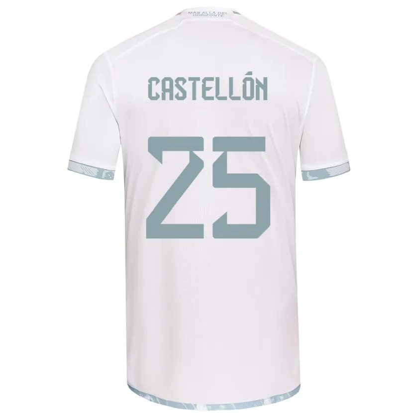 Danxen Kinder Gabriel Castellón #25 Weiß Grau Auswärtstrikot Trikot 2024/25 T-Shirt Schweiz