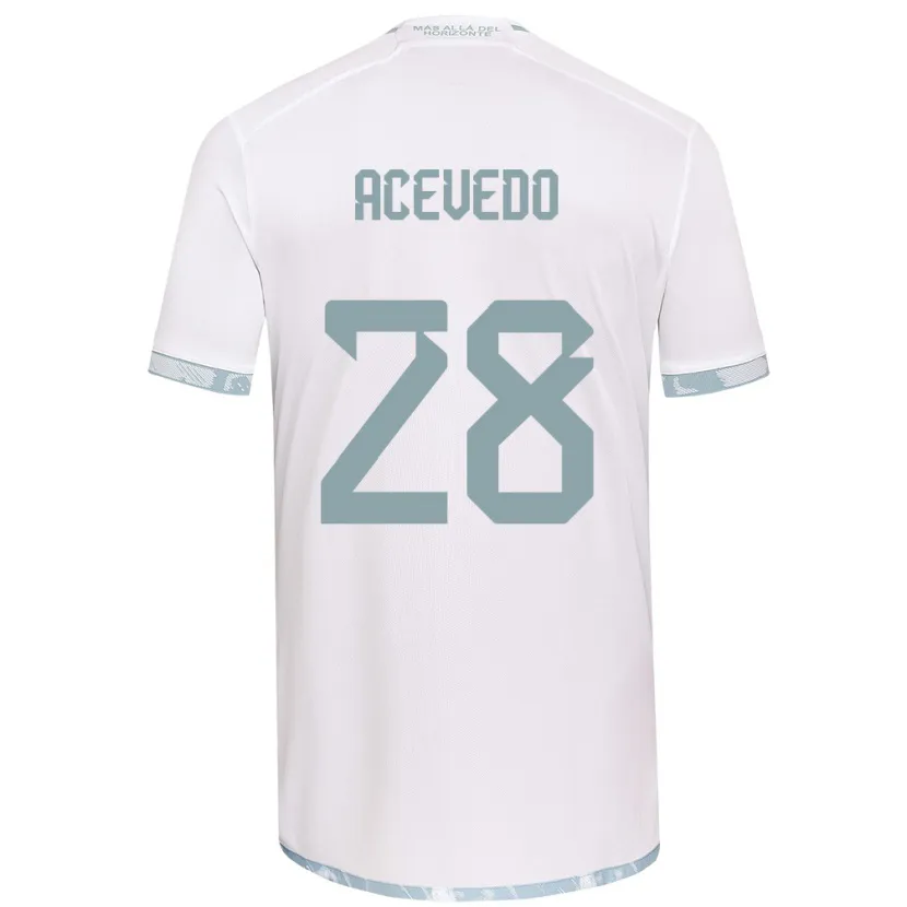 Danxen Kinder Florencia Acevedo #28 Weiß Grau Auswärtstrikot Trikot 2024/25 T-Shirt Schweiz