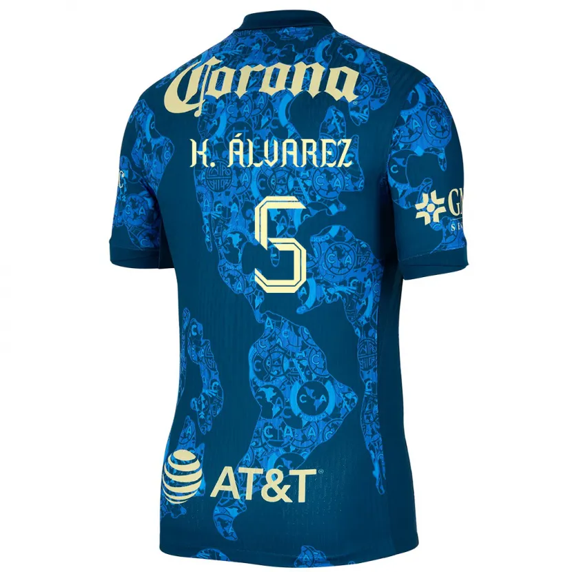 Danxen Kinder Kevin Álvarez #5 Blau Gelb Auswärtstrikot Trikot 2024/25 T-Shirt Schweiz