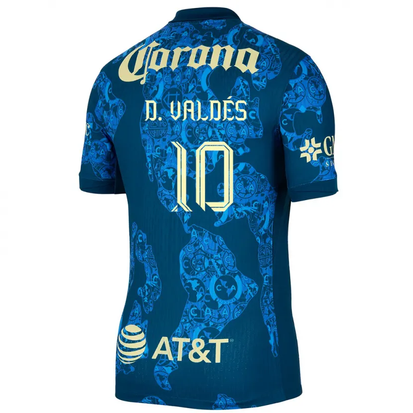 Danxen Kinder Diego Valdés #10 Blau Gelb Auswärtstrikot Trikot 2024/25 T-Shirt Schweiz