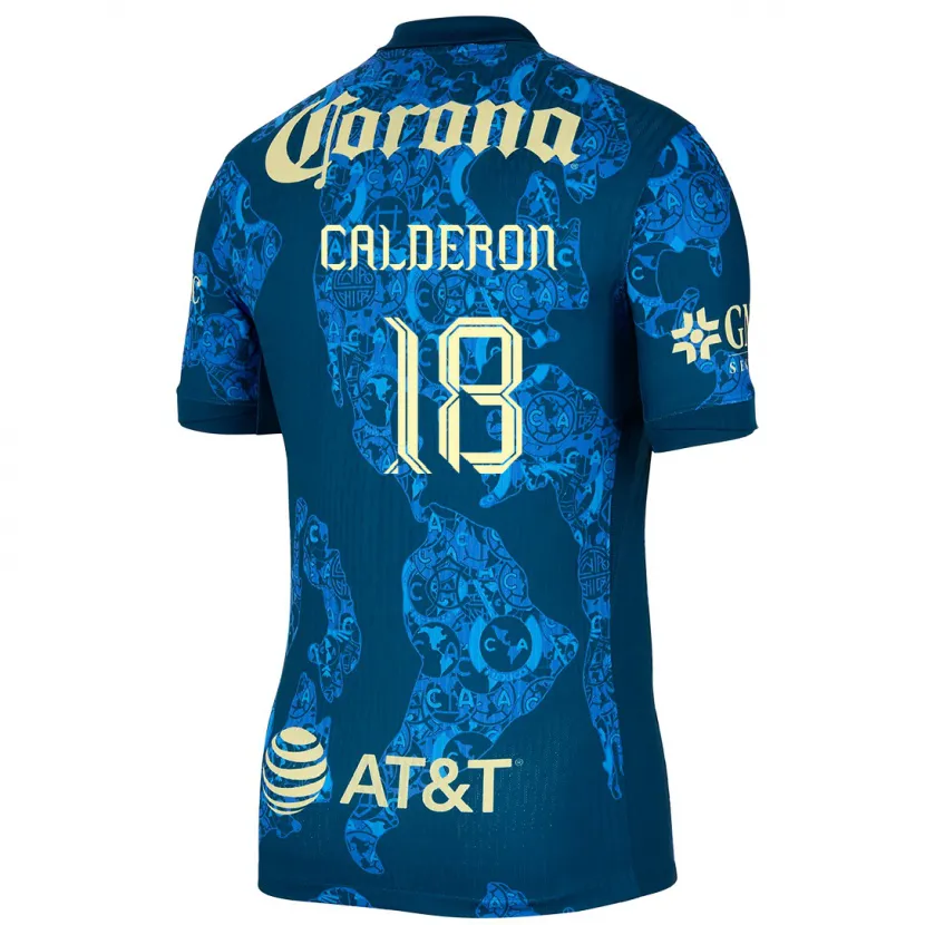 Danxen Kinder Cristian Calderón #18 Blau Gelb Auswärtstrikot Trikot 2024/25 T-Shirt Schweiz