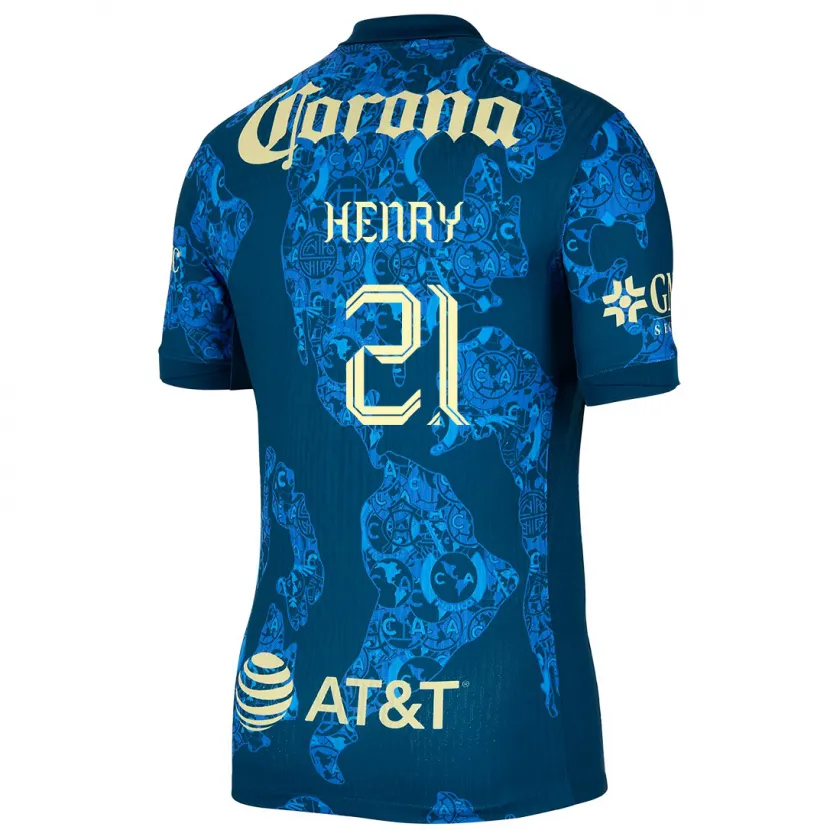 Danxen Kinder Henry Martín #21 Blau Gelb Auswärtstrikot Trikot 2024/25 T-Shirt Schweiz