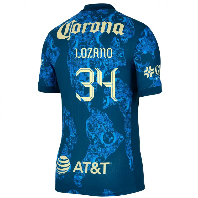 Danxen Kinder Esteban Lozano #34 Blau Gelb Auswärtstrikot Trikot 2024/25 T-Shirt Schweiz