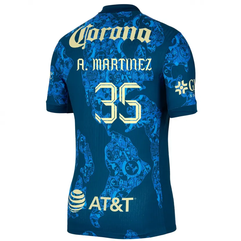 Danxen Kinder Arturo Martínez #35 Blau Gelb Auswärtstrikot Trikot 2024/25 T-Shirt Schweiz