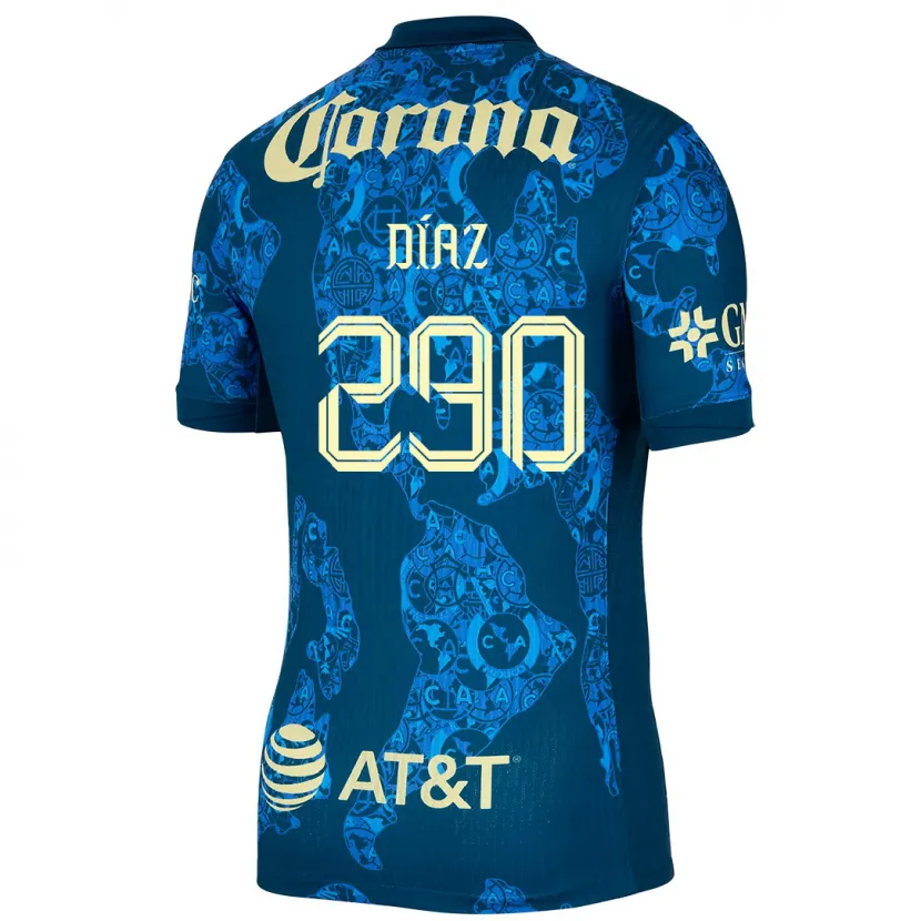 Danxen Kinder Julio Díaz #290 Blau Gelb Auswärtstrikot Trikot 2024/25 T-Shirt Schweiz