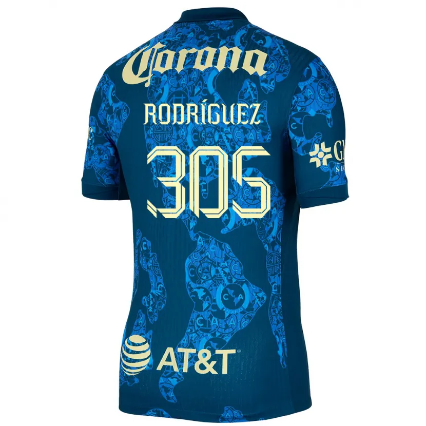 Danxen Kinder Bryan Rodríguez #305 Blau Gelb Auswärtstrikot Trikot 2024/25 T-Shirt Schweiz