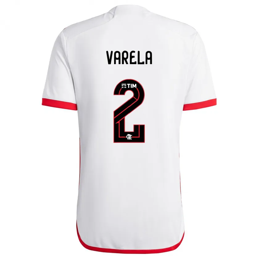 Danxen Kinder Guillermo Varela #2 Weiß Rot Auswärtstrikot Trikot 2024/25 T-Shirt Schweiz