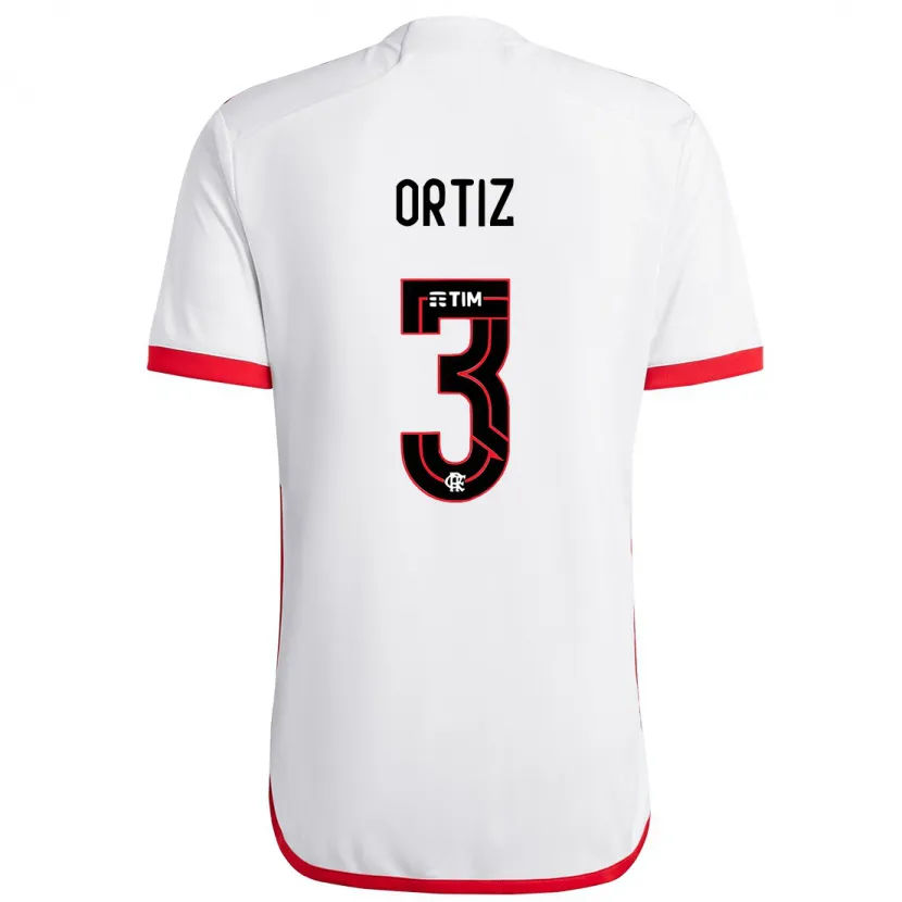 Danxen Kinder Léo Ortiz #3 Weiß Rot Auswärtstrikot Trikot 2024/25 T-Shirt Schweiz