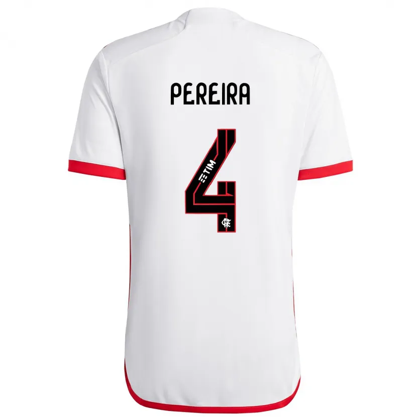 Danxen Kinder Léo Pereira #4 Weiß Rot Auswärtstrikot Trikot 2024/25 T-Shirt Schweiz