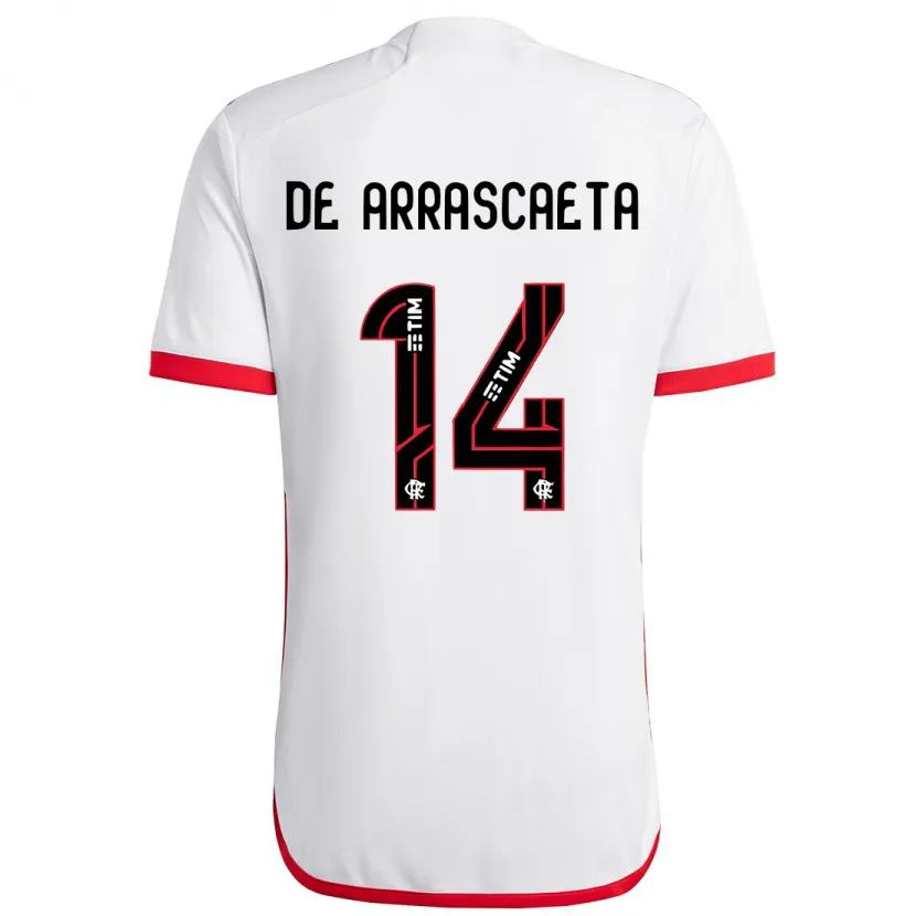 Danxen Kinder Giorgian De Arrascaeta #14 Weiß Rot Auswärtstrikot Trikot 2024/25 T-Shirt Schweiz