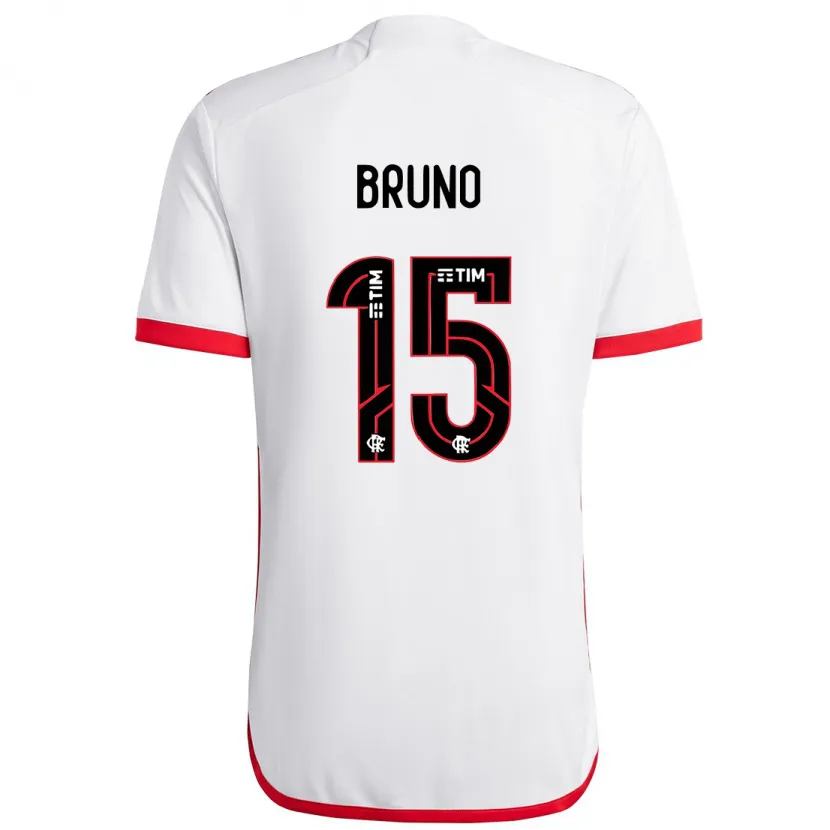 Danxen Kinder Fabrício Bruno #15 Weiß Rot Auswärtstrikot Trikot 2024/25 T-Shirt Schweiz