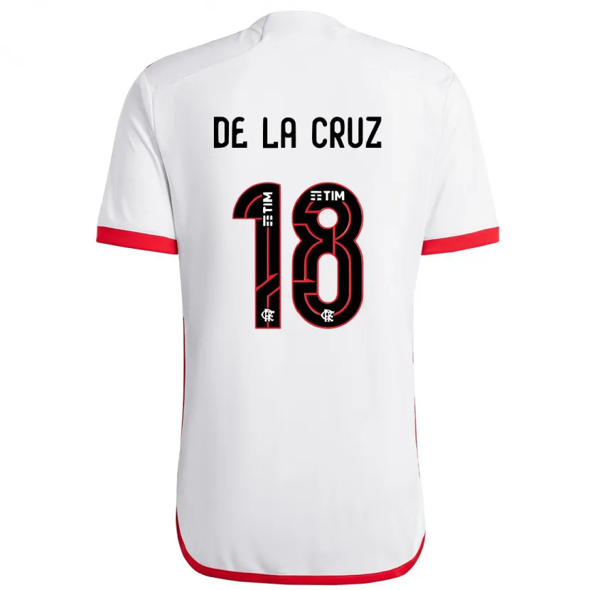 Danxen Kinder Nicolás De La Cruz #18 Weiß Rot Auswärtstrikot Trikot 2024/25 T-Shirt Schweiz