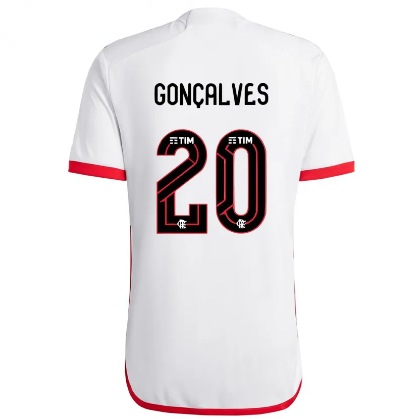 Danxen Kinder Matheus Gonçalves #20 Weiß Rot Auswärtstrikot Trikot 2024/25 T-Shirt Schweiz