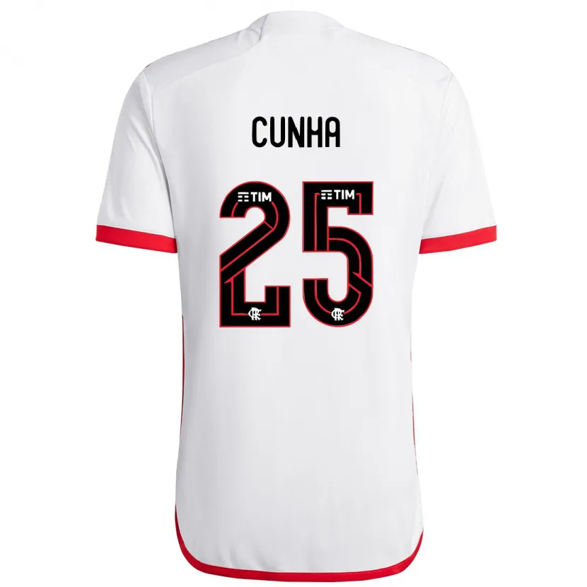 Danxen Kinder Matheus Cunha #25 Weiß Rot Auswärtstrikot Trikot 2024/25 T-Shirt Schweiz