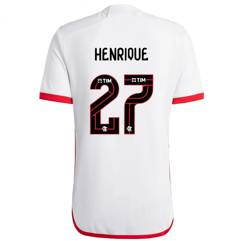 Danxen Kinder Bruno Henrique #27 Weiß Rot Auswärtstrikot Trikot 2024/25 T-Shirt Schweiz