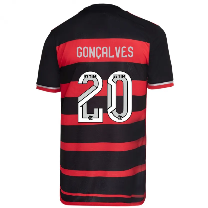 Danxen Herren Matheus Gonçalves #20 Rot Schwarz Heimtrikot Trikot 2024/25 T-Shirt Schweiz