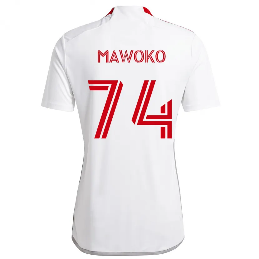 Danxen Herren Kundai Mawoko #74 Weiß Rot Auswärtstrikot Trikot 2024/25 T-Shirt Schweiz