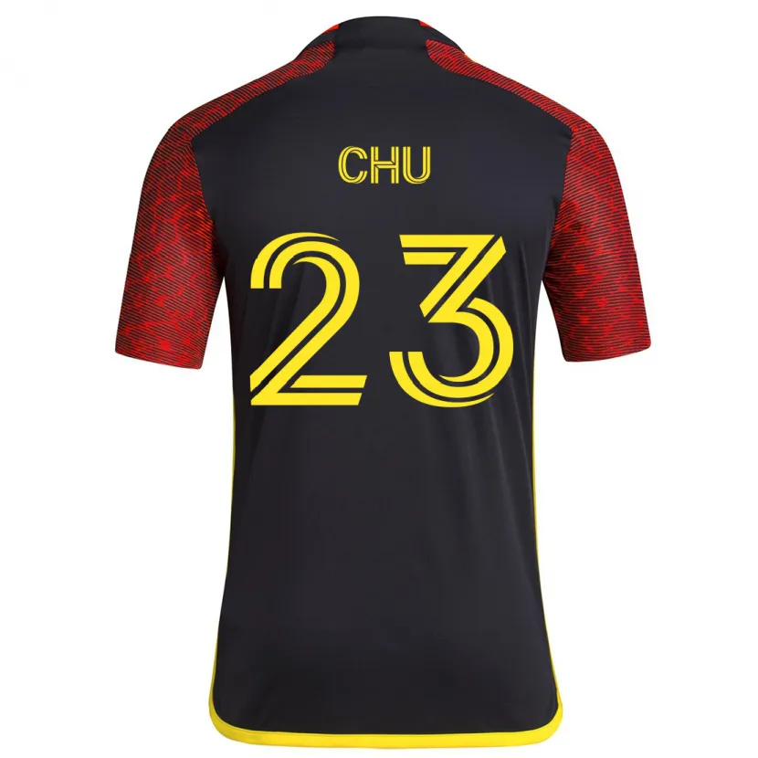 Danxen Herren Léo Chú #23 Rot Schwarz Auswärtstrikot Trikot 2024/25 T-Shirt Schweiz