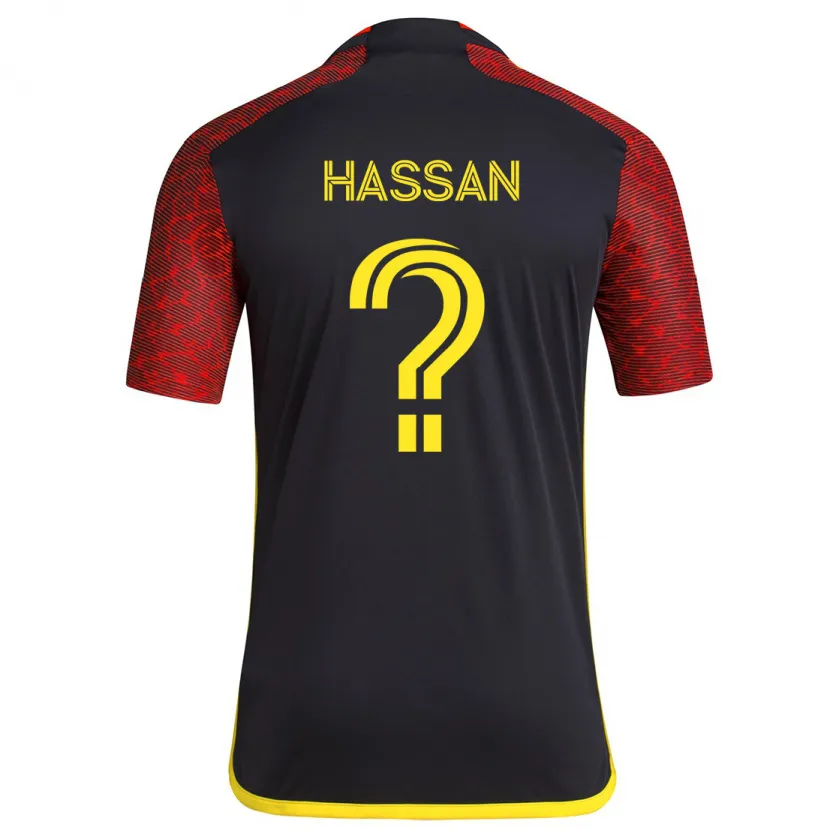 Danxen Herren Omar Hassan #0 Rot Schwarz Auswärtstrikot Trikot 2024/25 T-Shirt Schweiz