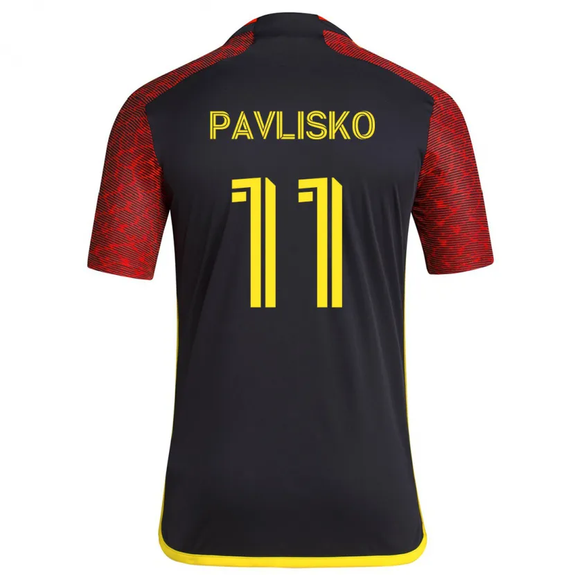 Danxen Herren Kirsten Pavlisko #11 Rot Schwarz Auswärtstrikot Trikot 2024/25 T-Shirt Schweiz