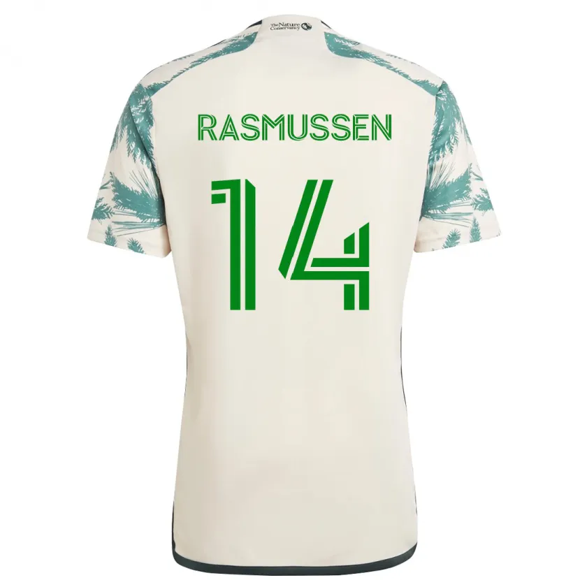 Danxen Herren Justin Rasmussen #14 Beige Braun Auswärtstrikot Trikot 2024/25 T-Shirt Schweiz