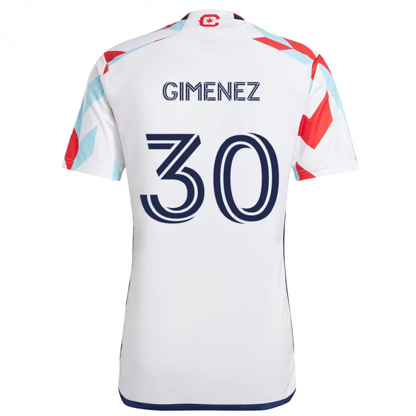 Danxen Herren Gastón Giménez #30 Weiß Rot Blau Auswärtstrikot Trikot 2024/25 T-Shirt Schweiz