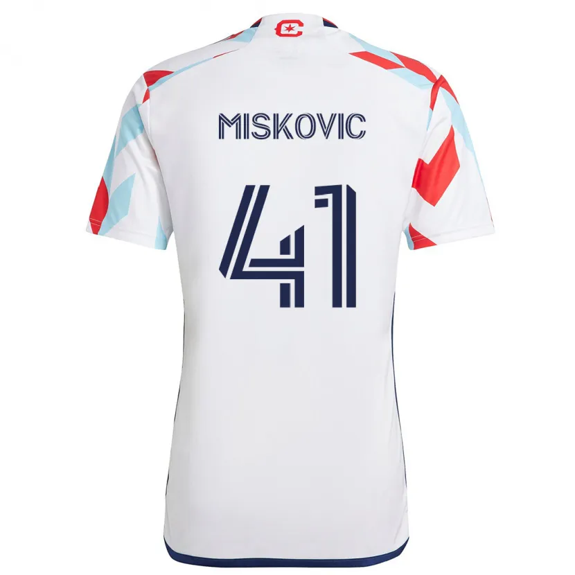 Danxen Herren Mihajlo Miskovic #41 Weiß Rot Blau Auswärtstrikot Trikot 2024/25 T-Shirt Schweiz