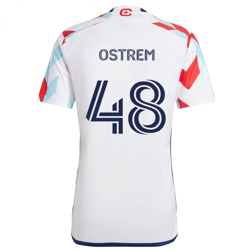 Danxen Herren Charlie Ostrem #48 Weiß Rot Blau Auswärtstrikot Trikot 2024/25 T-Shirt Schweiz