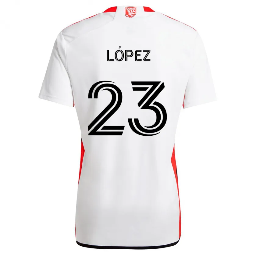 Danxen Herren Hernán López #23 Weiß Rot Auswärtstrikot Trikot 2024/25 T-Shirt Schweiz