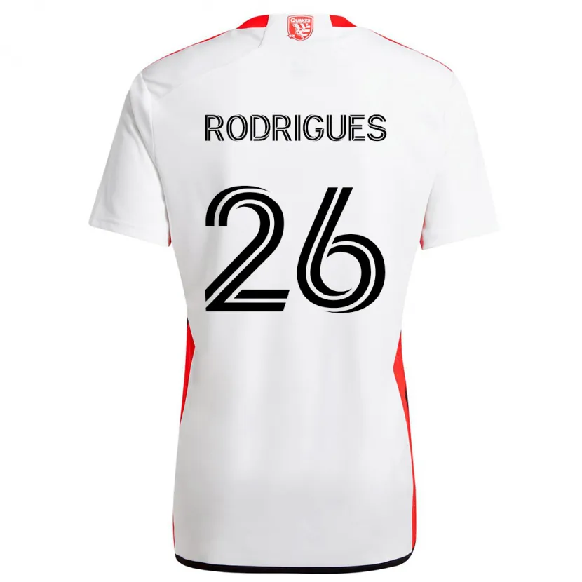 Danxen Herren Rodrigues #26 Weiß Rot Auswärtstrikot Trikot 2024/25 T-Shirt Schweiz