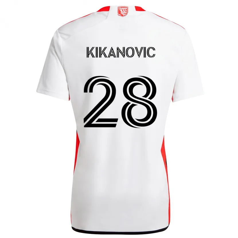 Danxen Herren Benjamin Kikanović #28 Weiß Rot Auswärtstrikot Trikot 2024/25 T-Shirt Schweiz