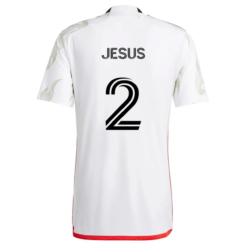 Danxen Herren Geovane Jesus #2 Weiß Rot Schwarz Auswärtstrikot Trikot 2024/25 T-Shirt Schweiz