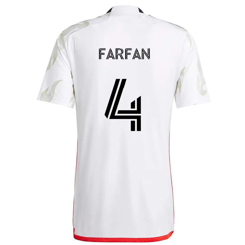 Danxen Herren Marco Farfán #4 Weiß Rot Schwarz Auswärtstrikot Trikot 2024/25 T-Shirt Schweiz