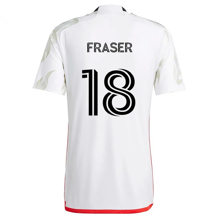 Danxen Herren Liam Fraser #18 Weiß Rot Schwarz Auswärtstrikot Trikot 2024/25 T-Shirt Schweiz