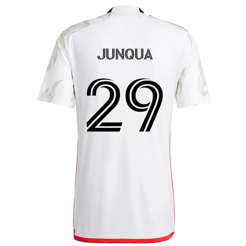 Danxen Herren Sam Junqua #29 Weiß Rot Schwarz Auswärtstrikot Trikot 2024/25 T-Shirt Schweiz