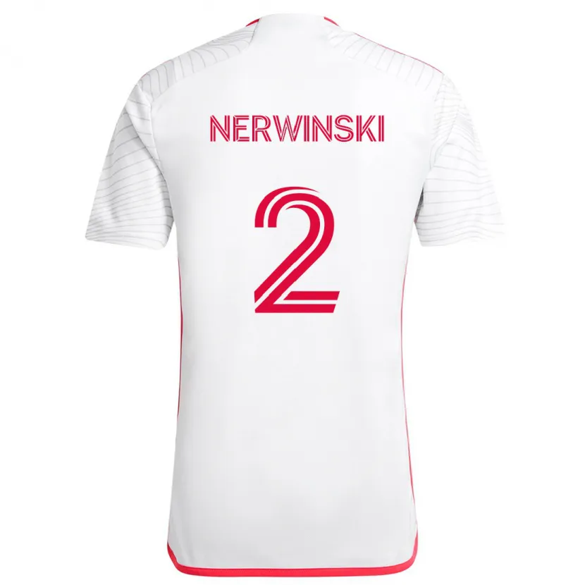 Danxen Herren Jake Nerwinski #2 Weiß Rot Auswärtstrikot Trikot 2024/25 T-Shirt Schweiz