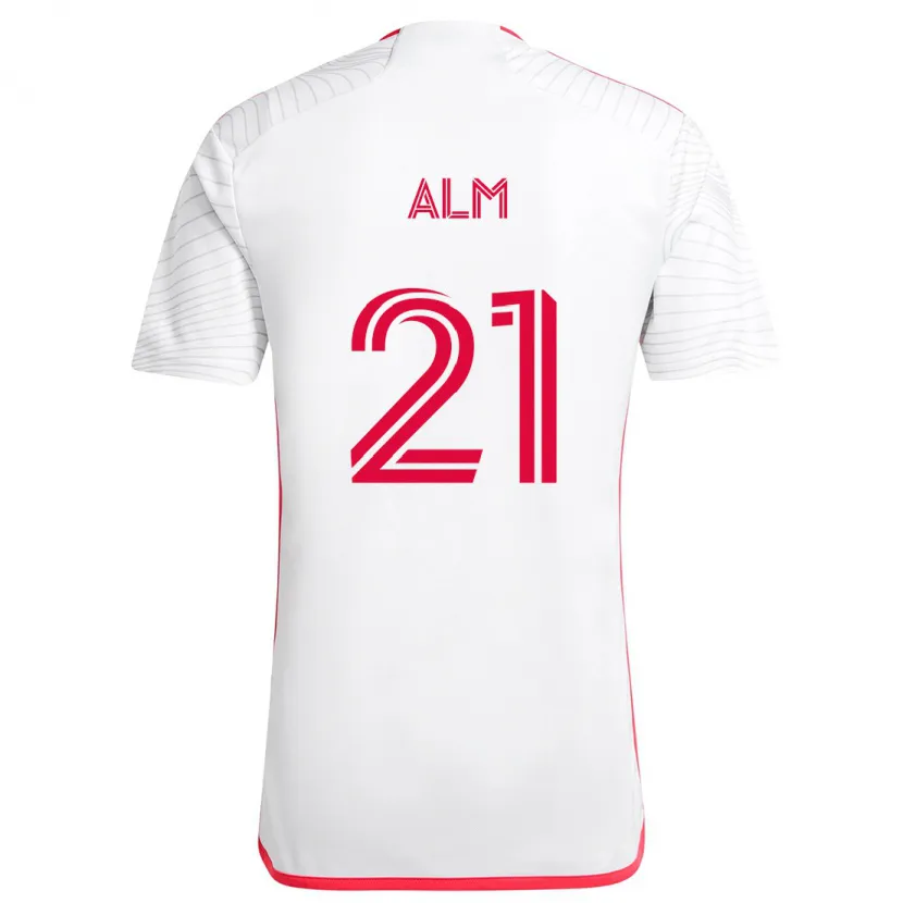 Danxen Herren Rasmus Alm #21 Weiß Rot Auswärtstrikot Trikot 2024/25 T-Shirt Schweiz