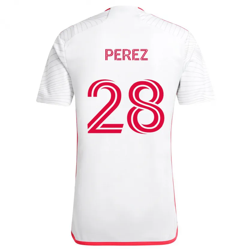 Danxen Herren Miguel Perez #28 Weiß Rot Auswärtstrikot Trikot 2024/25 T-Shirt Schweiz