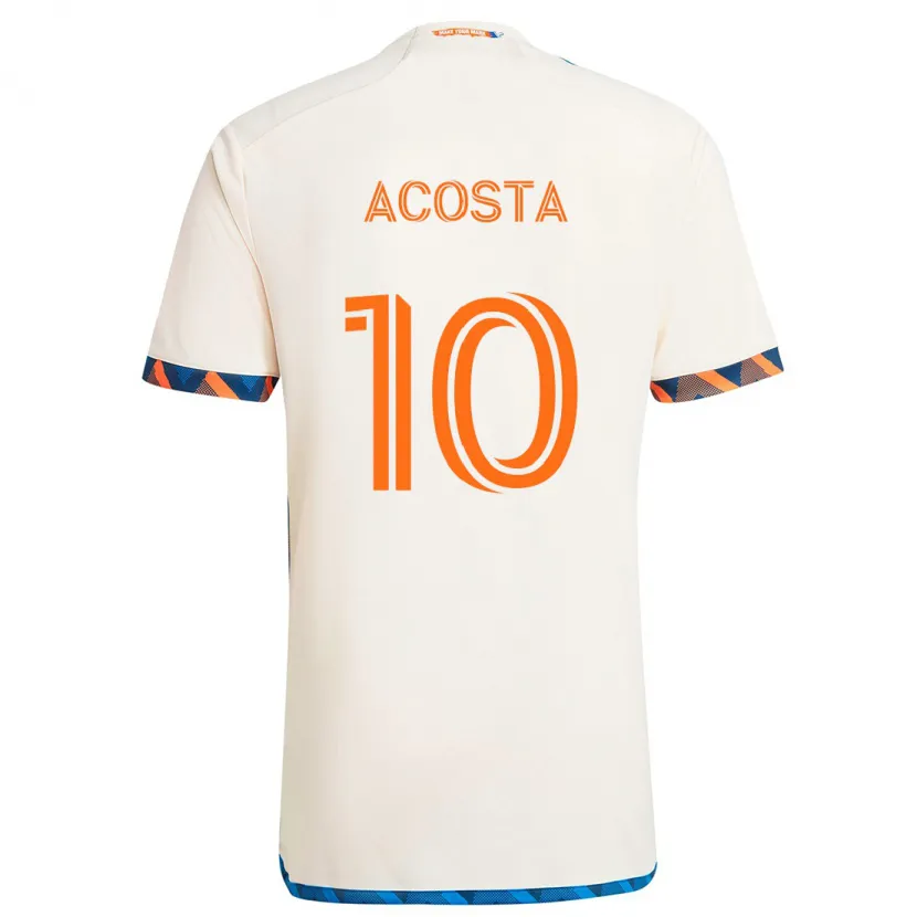 Danxen Herren Luciano Acosta #10 Weiß Orange Auswärtstrikot Trikot 2024/25 T-Shirt Schweiz