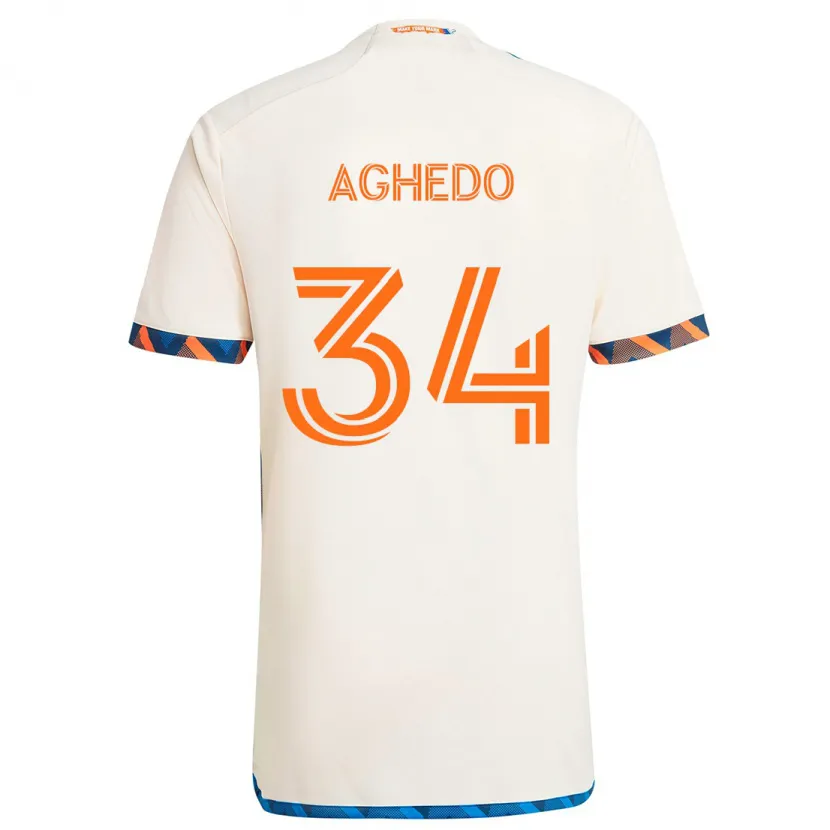 Danxen Herren London Aghedo #34 Weiß Orange Auswärtstrikot Trikot 2024/25 T-Shirt Schweiz